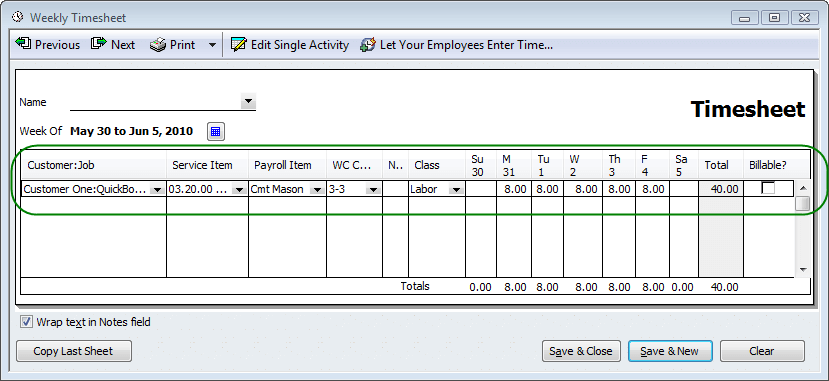 timesheet