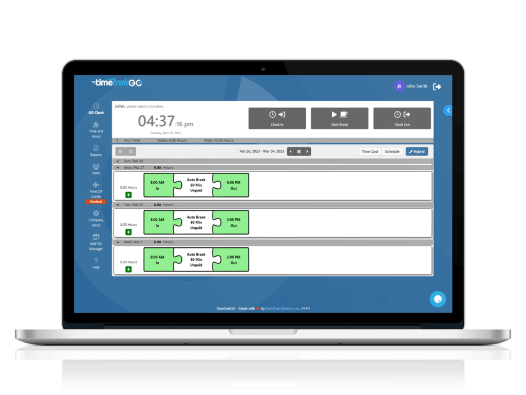 individual-clock-options time clock options