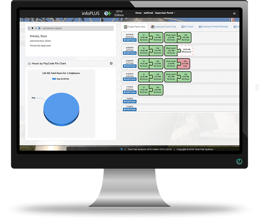 infoplus-monitor2 time clock dashboard