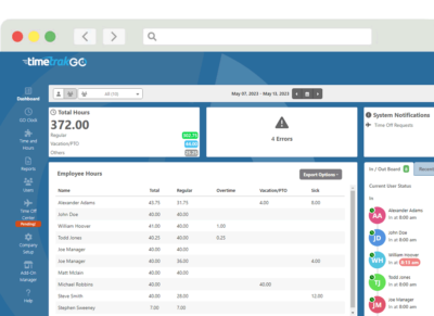 Time Clock Software Time and Attendance - TimeTrak Systems