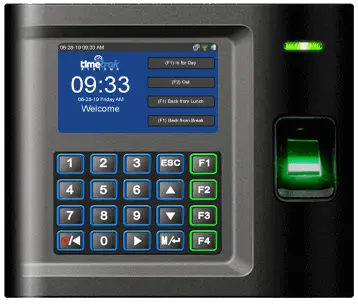 biometric time clock for punching in or out