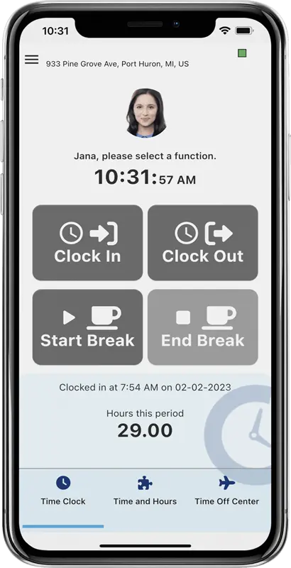 employee time clock mobile app